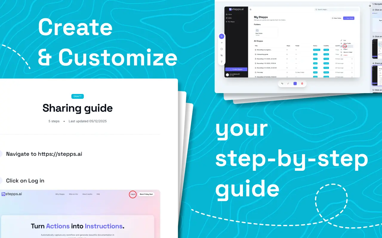 Creating product guides with the Stepps browser extension.
