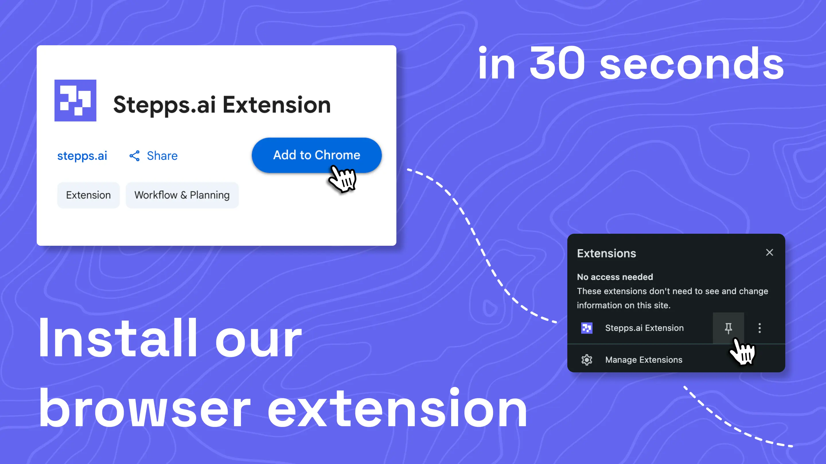 Installing the Stepps browser extension.