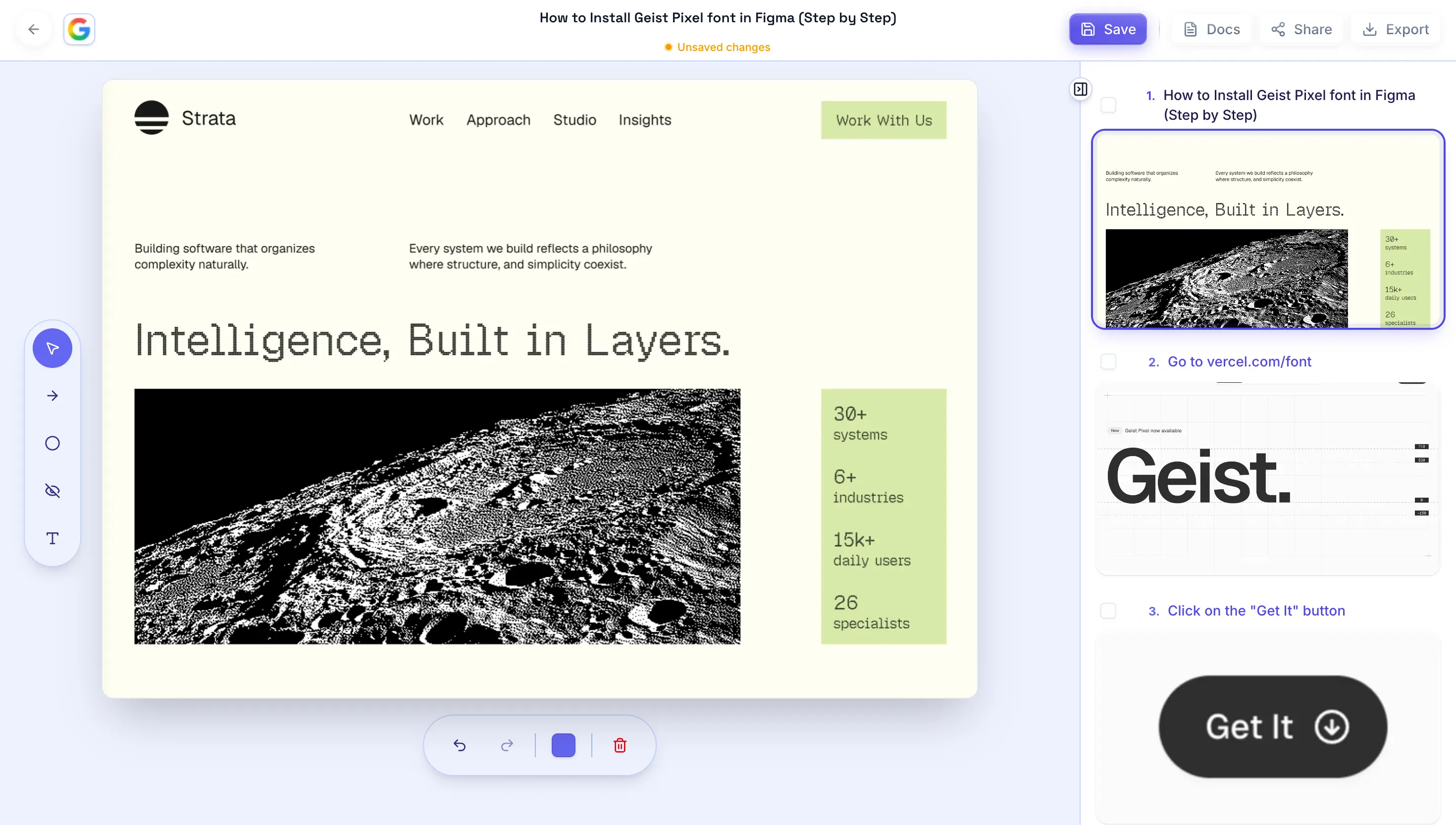Stepps guide editor.
